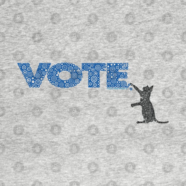 Cat Scratching The Blue Vote Circle Design by pbdotman